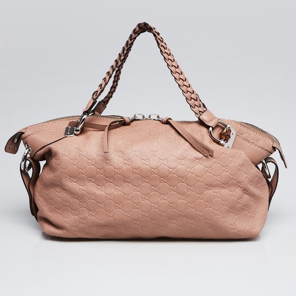Gucci Handbags - GUCCI Antique Rose Guccissima Leather Bamboo Bar Medium Tote Bag